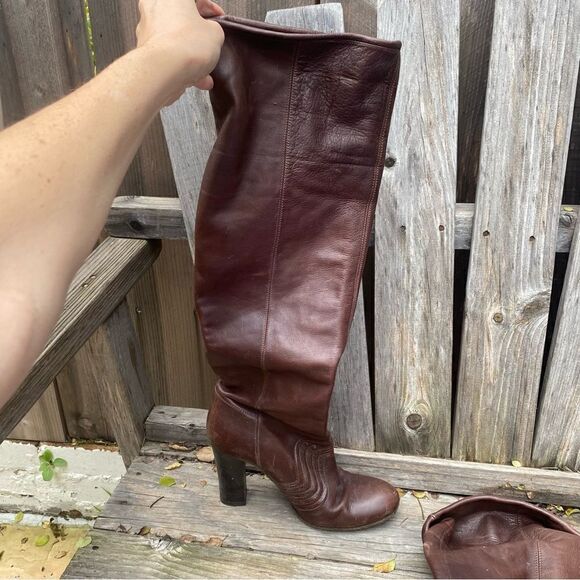 Miss sixty brown high leather boots size 37 - Picture 1 of 16